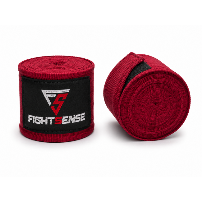 Fightsense Bandages 500 cm – Bordeauxrood – Ondersteuning voor boksen en kickboksen