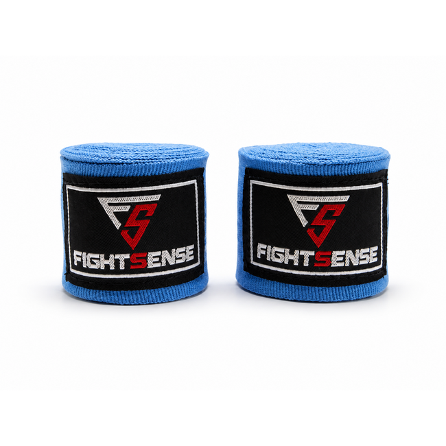 Fightsense bandages – BLAUW 500cm – Boksbandages voor vechtsport en training