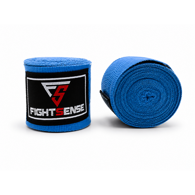 Fightsense bandages – BLAUW 500cm – Boksbandages voor vechtsport en training