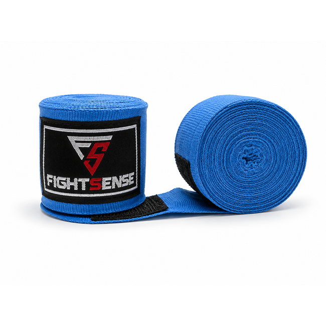 Fightsense bandages – BLAUW 500cm – Boksbandages voor vechtsport en training