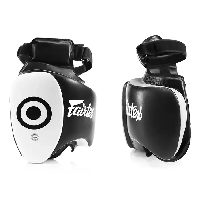 FAIRTEX Fairtex TP5 Ultra Lite Thigh Pad – Zwart/Wit – One Size – Professionele Low-Kick Pad
