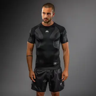 Venum Nexus Rashguard Korte Mouwen – Zwart/Zilver