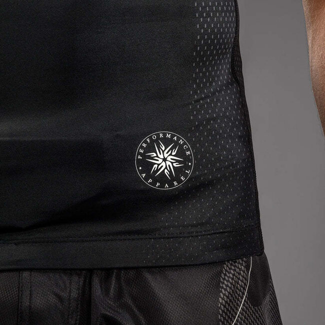 Venum Nexus Rashguard Korte Mouwen – Zwart/Zilver – Compressie & Mesh