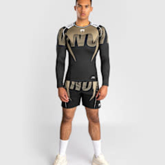 Venum Adrenaline Long Sleeve Rashguard - Black/Sand
