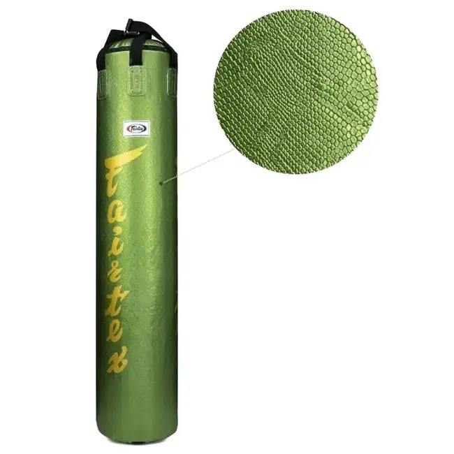FAIRTEX HB6 Muay Thai Banana Bag – Python Groen/Goud – Gevuld – 180 cm