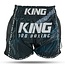 King Pro Boxing King Pro Boxing Storm 1 Muay Thai Short – Zwart/Donkerblauw – Lichtgewicht Microvezel