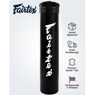 FAIRTEX Fairtex HB6 Muay Thai Banana Bag 180cm  Zwart (gevuld en gratis bezorgd)