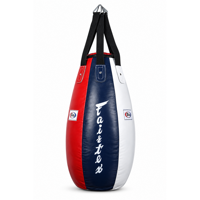 FAIRTEX HB4 Tear Drop Heavy Bag – Blauw/Wit/Rood – Gevuld