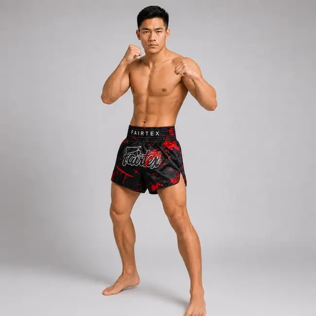 FAIRTEX Demon’s Bite Muay Thai Shorts – Zwart/Rood