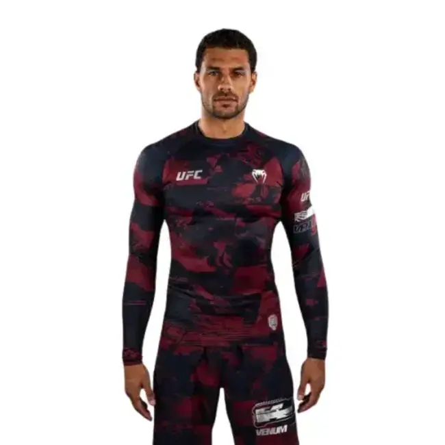 Venum Venum UFC Zenith Rashguard Long Sleeves – Navy Blue/Burgundy – Compressiepasvorm