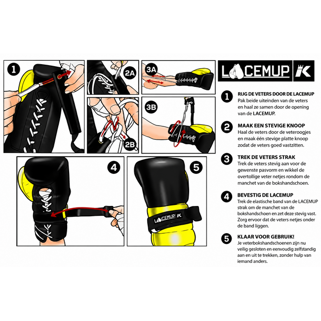 King Pro Boxing Lace-M-Up Veterconverter – Zwart – Klittenbandsluiting
