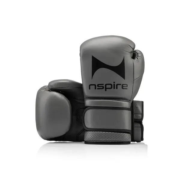 NSPIRE Pro cuir gants de boxe – gris/noir