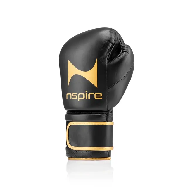 NSPIRE Pro Leather Leren Bokshandschoenen – Grijs/Zwart – 12oz, 14oz en 16oz