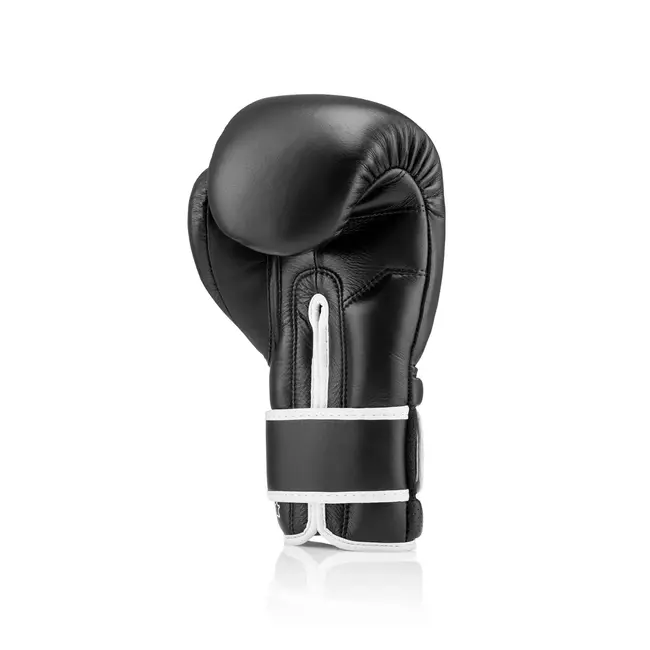 NSPIRE Pro Leather Leren Bokshandschoenen – Zwart/Wit – 12oz, 14oz en 16oz