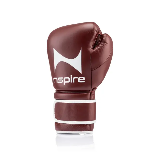 NSPIRE Pro Leather Leren Bokshandschoenen – Bruin/Wit – 12oz, 14oz en 16oz