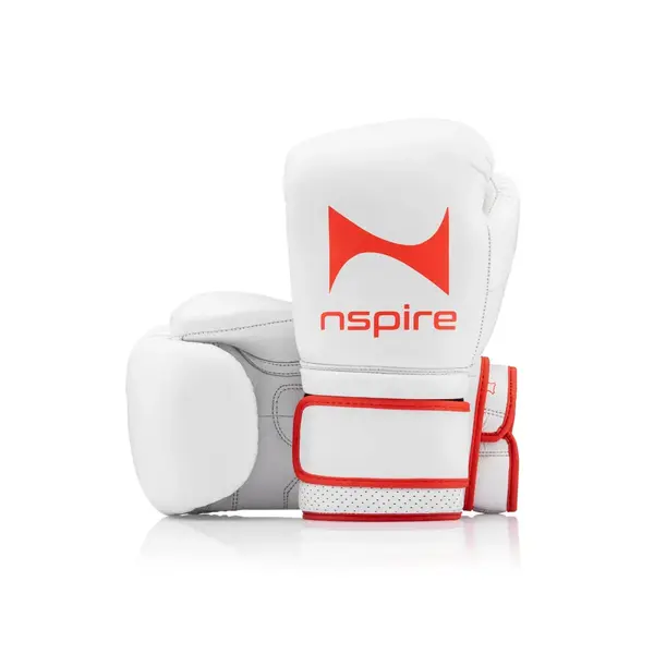 NSPIRE Pro cuir gants de boxe – blanc/orange