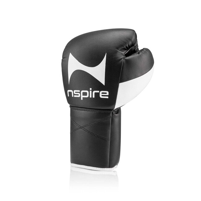 NSPIRE Lace-Up Microfiber Bokshandschoenen – Zwart/Wit