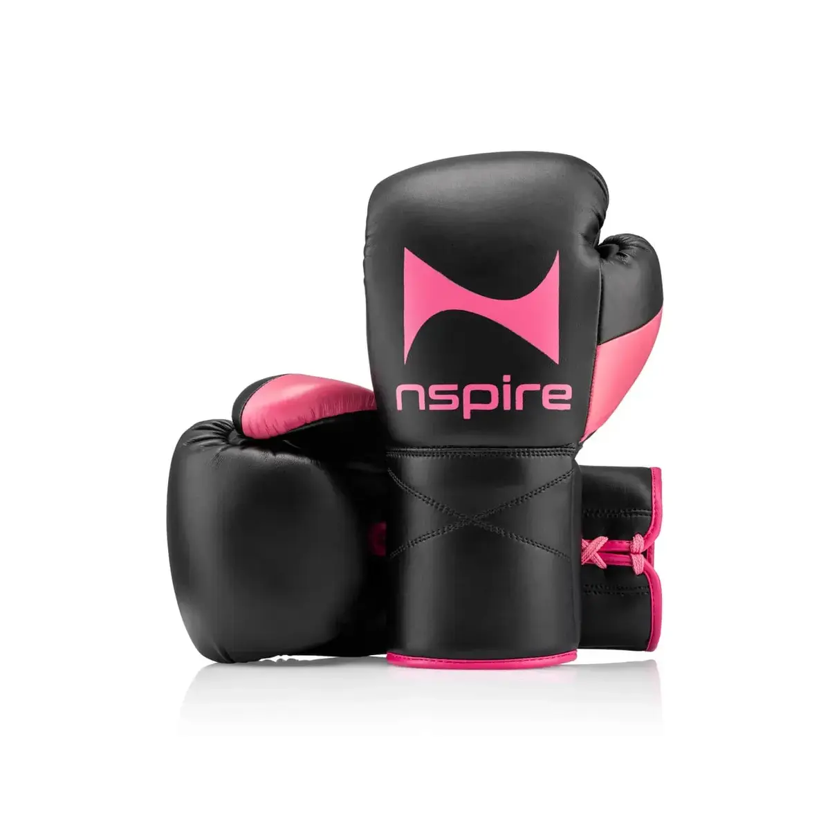 NSPIRE Lace-Up Microfiber gants de boxe – noir/rose
