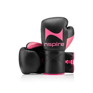 NSPIRE Lace-Up Microfiber Bokshandschoenen – Zwart/Roze
