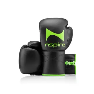 NSPIRE Lace-Up Microfiber Bokshandschoenen – Zwart/Groen