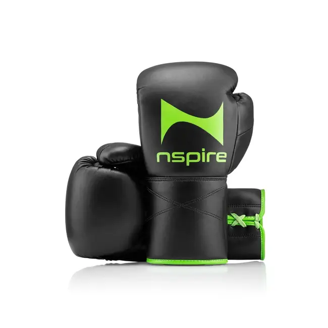NSPIRE Lace-Up Microfiber Bokshandschoenen – Zwart/Groen