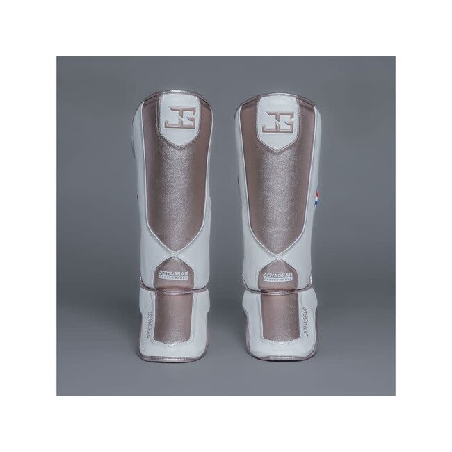 JOYA Performance Scheenbeschermers – Roze/Wit – Ergonomisch – Kickboksen & Muay Thai