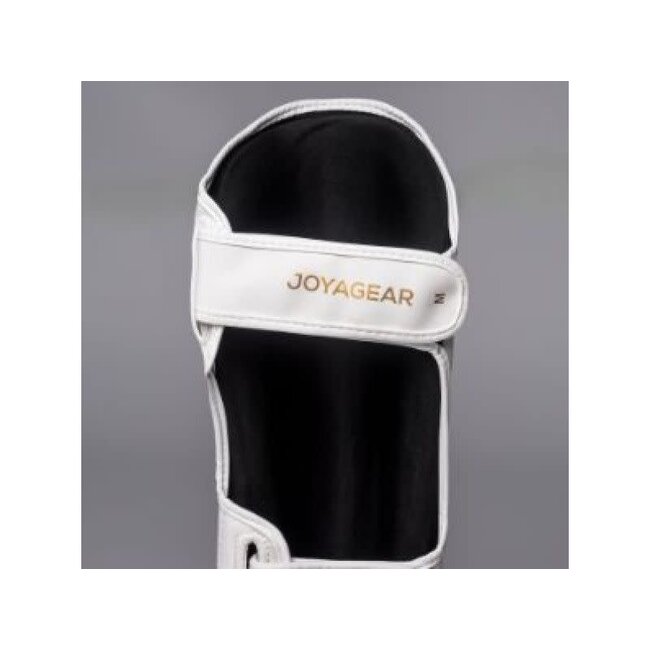 JOYA Eagle Scheenbeschermers – Wit/Goud – Comfortabel – Kickboksen & Muay Thai