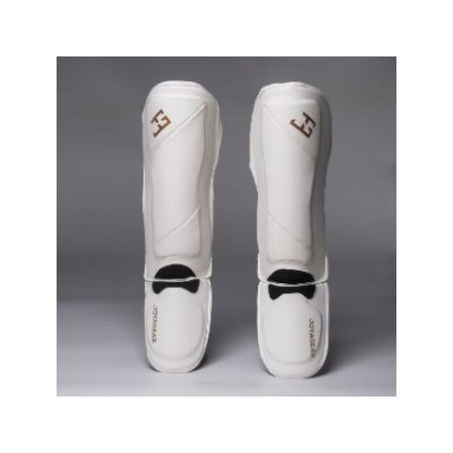 JOYA Eagle Scheenbeschermers – Wit/Goud – Comfortabel – Kickboksen & Muay Thai