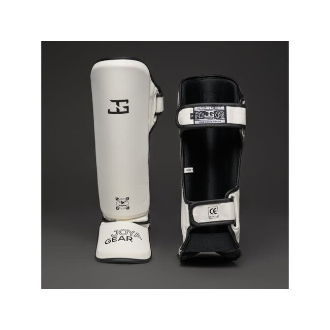 JOYA Siam Scheenbeschermers – Wit/Zwart – Comfortabel – Kickboksen & Muay Thai