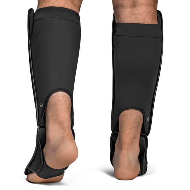 Hayabusa T3 Full-Back Scheenbeschermers – Zwart/Goud – Comfortabel – Kickboksen & Muay Thai