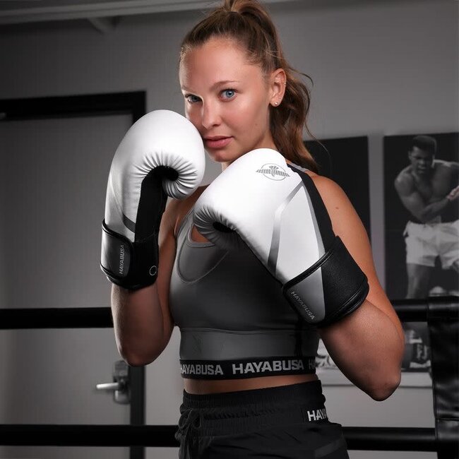 Hayabusa E1 Bokshandschoenen – Wit/Zilver – Training & Sparring