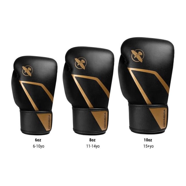 Hayabusa E1 Kids Bokshandschoenen – Zwart/Goud – Training & Sparring