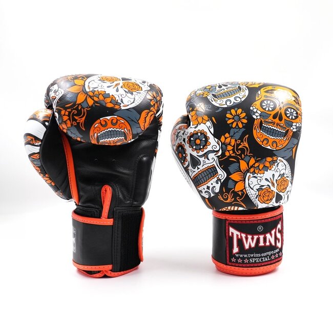 Twins Special FBGVL 3 Skull Bokshandschoenen – Oranje voor Boksen, Kickboksen en Muay Thai
