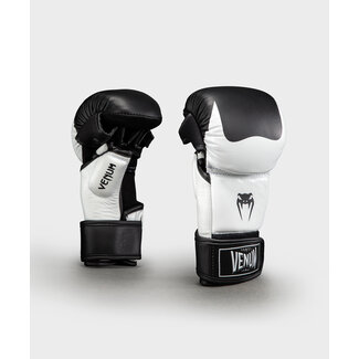 Venum Attack 2.0 Sparring Gloves Leather – Black/White