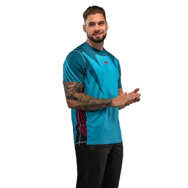 Venum Attack 90 Dry-Tech T-shirt – Turkoois/Rood – Trainingsshirt