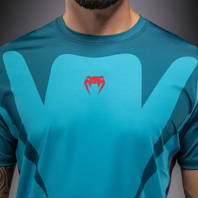 Venum Attack 90 Dry-Tech T-shirt – Turkoois/Rood – Trainingsshirt