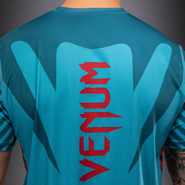 Venum Attack 90 Dry-Tech T-shirt – Turkoois/Rood – Trainingsshirt