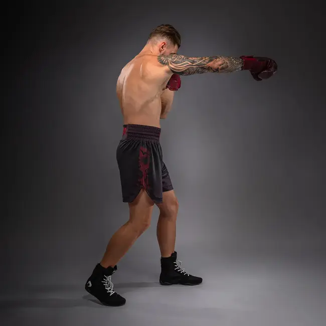 Venum Spectre Boksbroek – Zwart/Rood – Voor Boksen, Kickboksen & Training