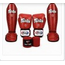 FAIRTEX Fightset Rood – BGV1 Bokshandschoenen, SP5 Scheenbeschermers en Bandages
