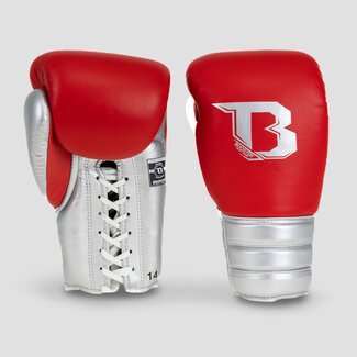 Booster Fightgear Rapid Strike LU 3 Bokshandschoenen met Veters – Rood/Zilver