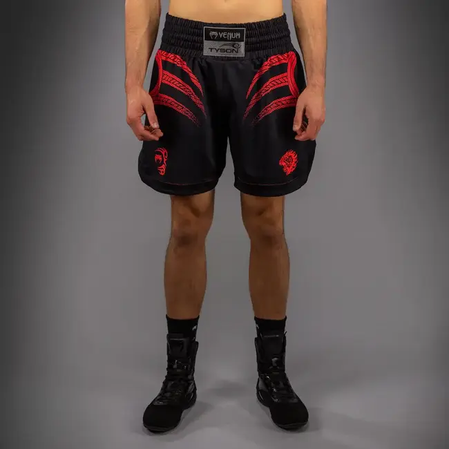 Venum Mike Tyson Tiger Boxing Shorts - Deep Black/Intense Red