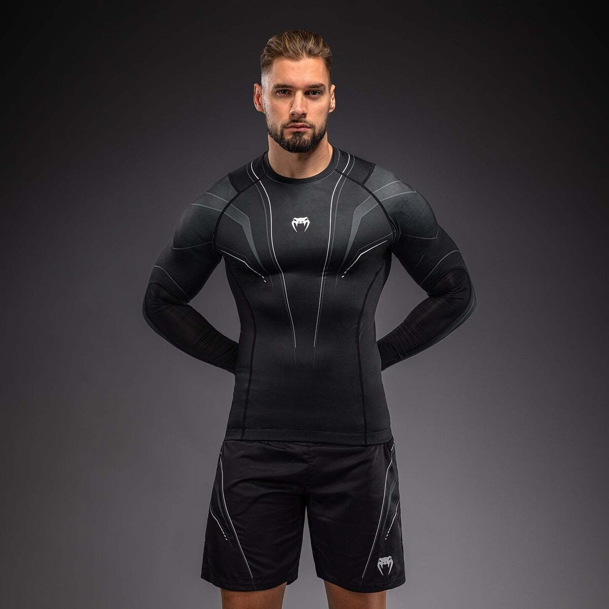 Venum Streamline manches longues Rashguard - noir/blanc