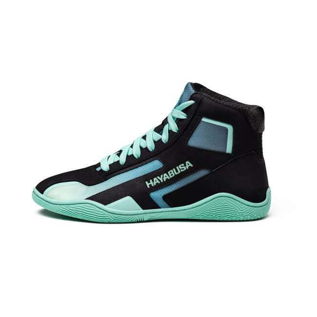 Hayabusa Hayabusa Surge Worstelschoenen – Zwart/Cyaan | Grip & Ondersteuning