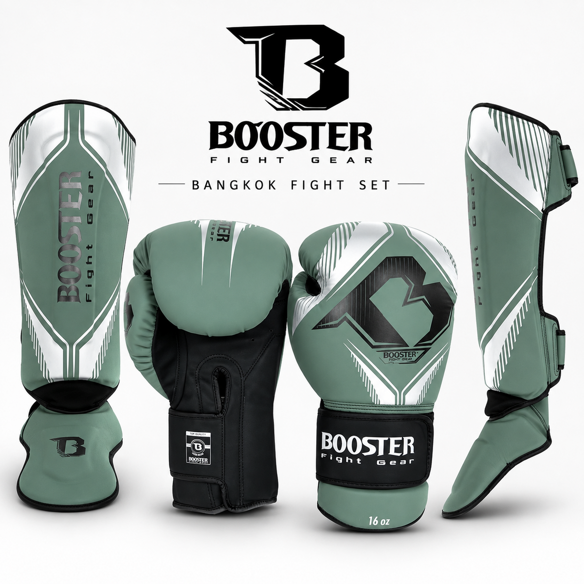 Booster Fightgear Bangkok pack de kick-boxing pour adulte – vert/argent