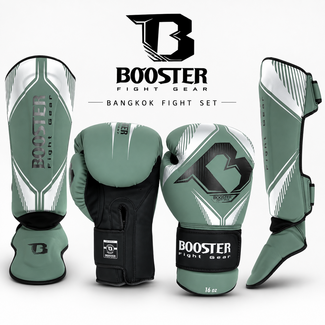 Booster Fightgear Bangkok Kickboksset voor Volwassenen – Groen/Zilver