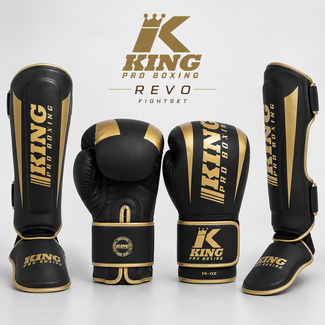 King Pro Boxing REVO Kickboksset – Zwart/Goud