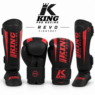 King Pro Boxing REVO Kickboksset – Zwart/Rood