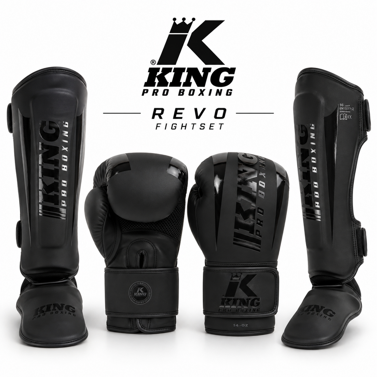 King Pro Boxing REVO pack de kick-boxing – noir sur noir