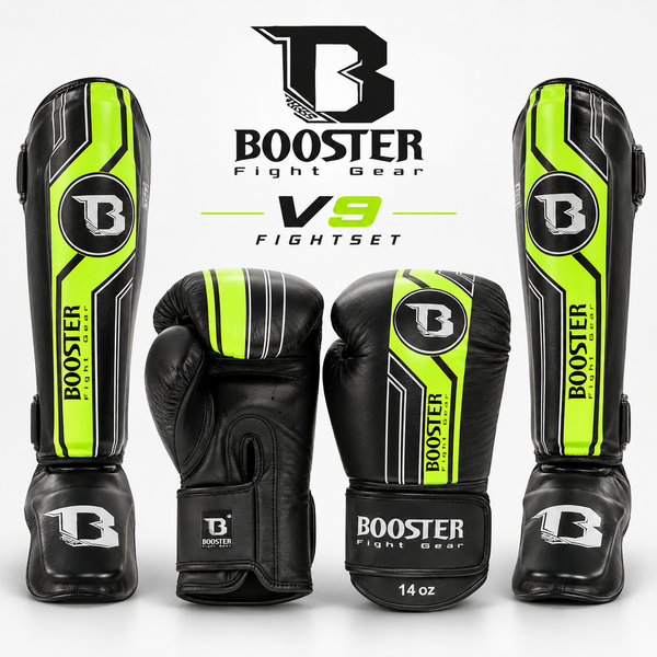 Booster Fightgear V9 pack de kick-boxing – noir/jaune