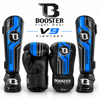 BOOSTER - FIGHTSET V9 BLAUW - BOKSHANDSCHOENEN + SCHEENBESCHERMERS